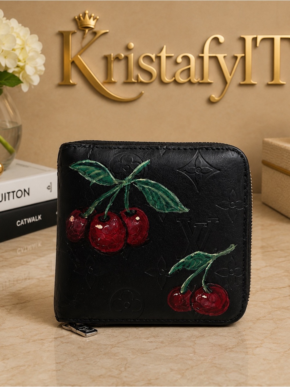 Louis Vuitton Empreinte Zippy Compact Wallet Custom Cherry